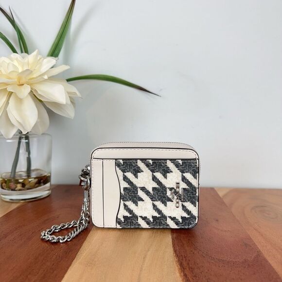 NWT Coach Zip Card Case With Houndstooth Print - Picture 1 of 7